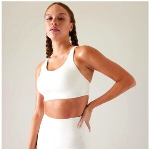 NWOT!! Athleta Advance Sports Bra 40G | High Impact White Racerback Mesh